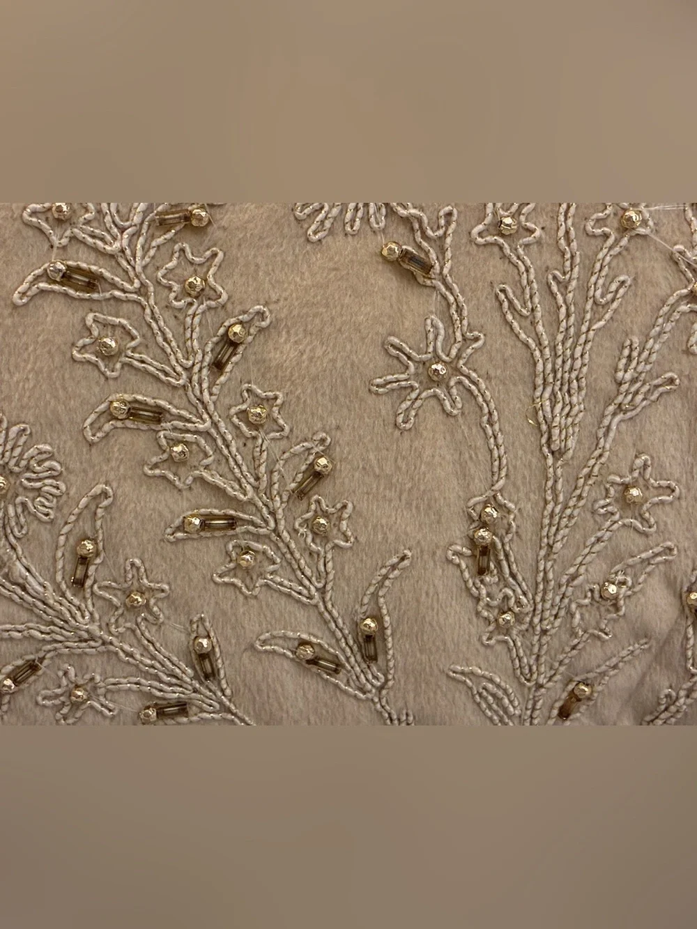 Embellished Decorative Throw Pillow Pair in Beige (2 Pillows)